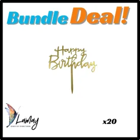 (3) Bundle Deal Acrylic Cake Topper 20pc