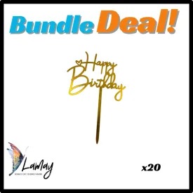 (4) Bundle Deal Acrylic Cake Topper 20pc