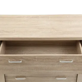 5 Spacious Drawers Tallboy, Oak Finish, Artiss MAXI