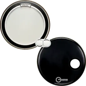 Aquarian Super Kick I/Regulator Bass Drum Head PrePack 24" Clear/Black