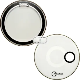 Aquarian Super Kick I/Regulator Bass Drum Head PrePack 24" Clear/White