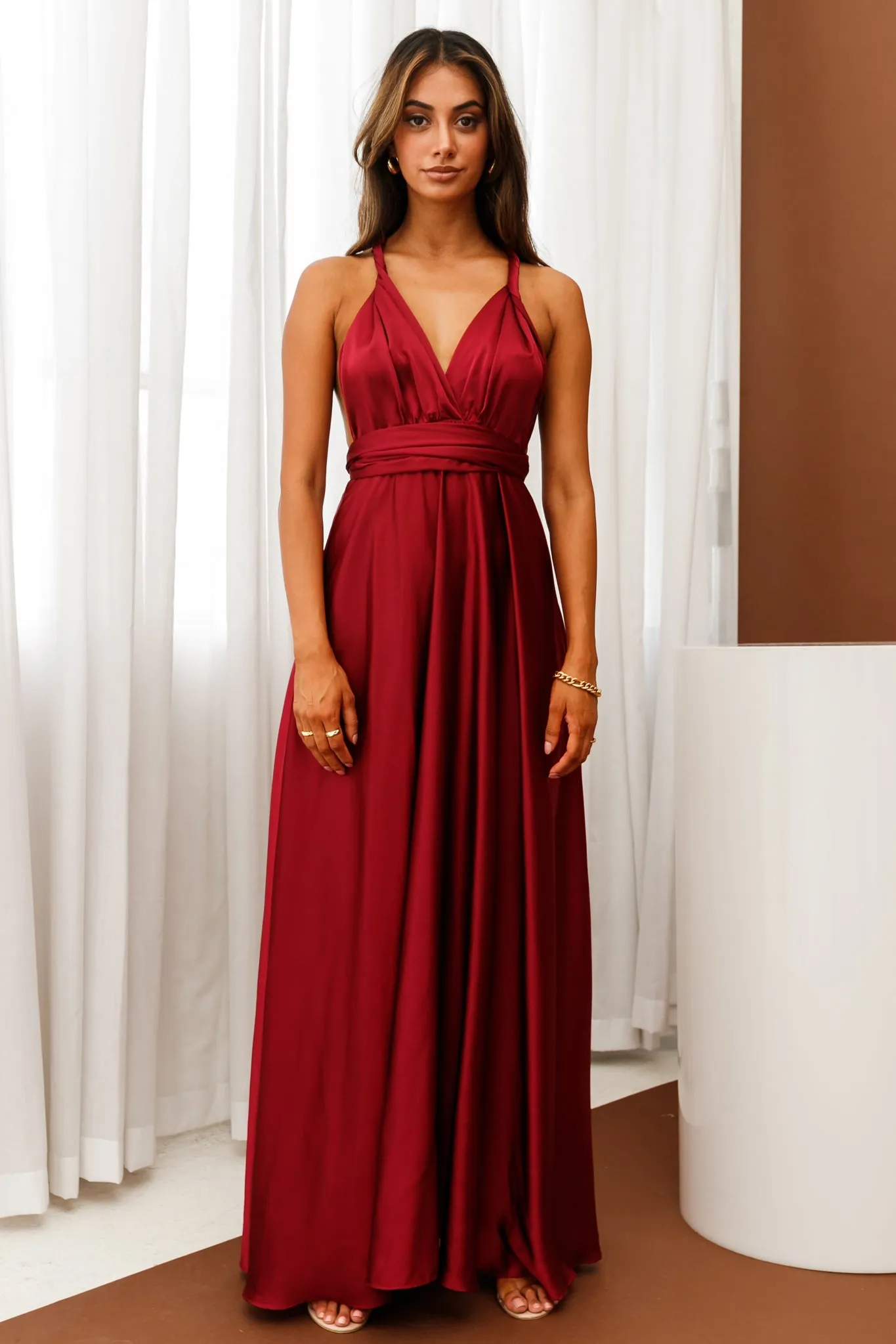 Ariana Multiway Maxi Dress Wine