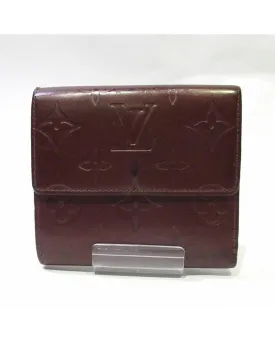 Authentic Louis Vuitton Tri-Fold Leather Wallet in Maroon