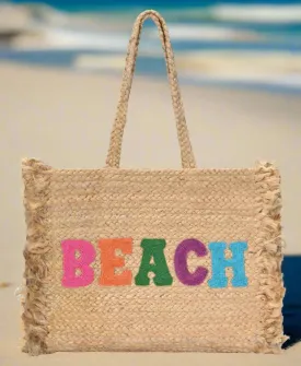 BGAIN173 "Beach" Straw Tote