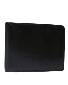 Black Leather Wallet with Multiple Pockets by Louis Vuitton