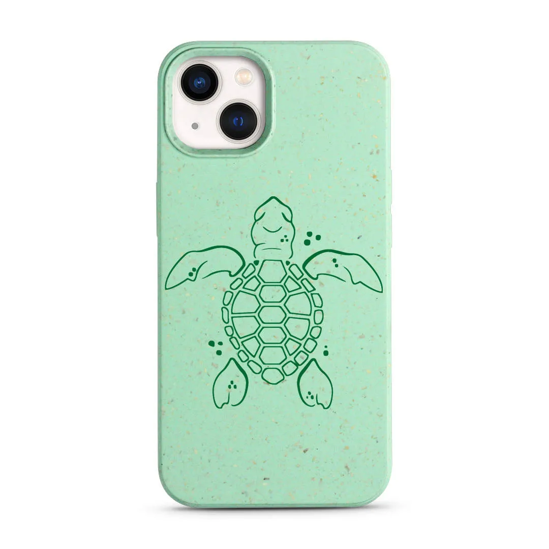 Green Ocean Turtle Biodegradable Compostable iPhone Case