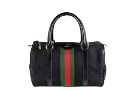 GUCCI Boston black monogram fabric canvas bag