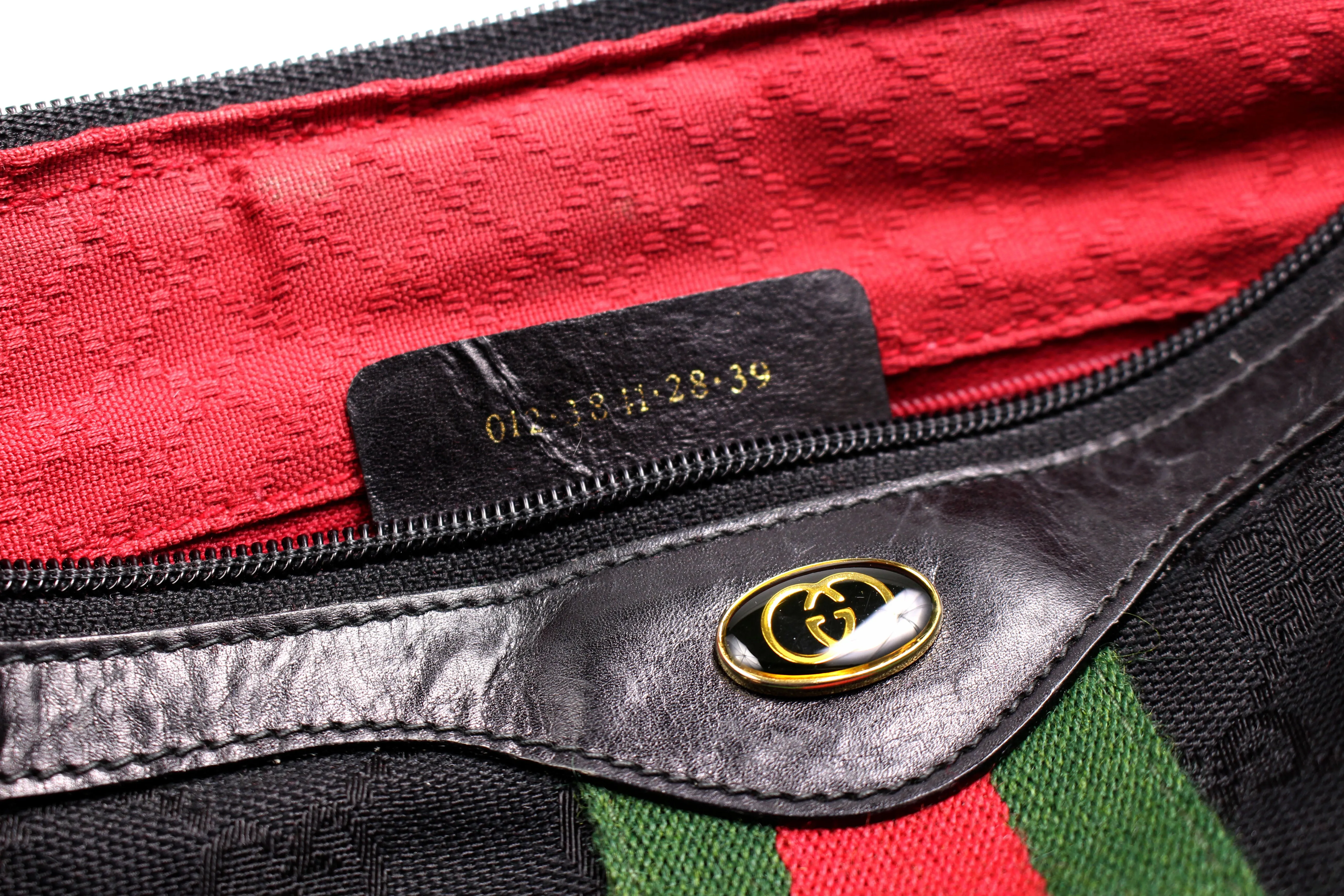 GUCCI Boston black monogram fabric canvas bag