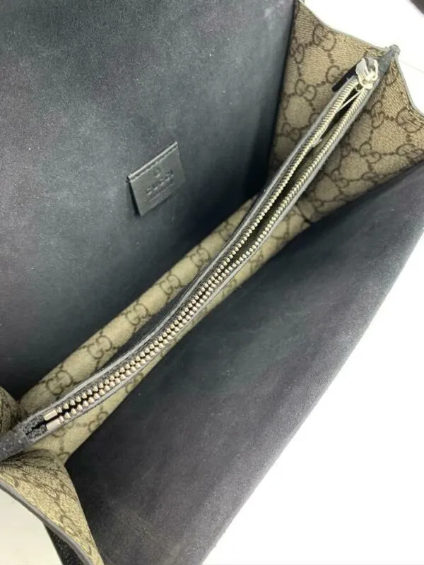 Gucci Dionysus New Small Beige Black Canvas Shoulder Bag