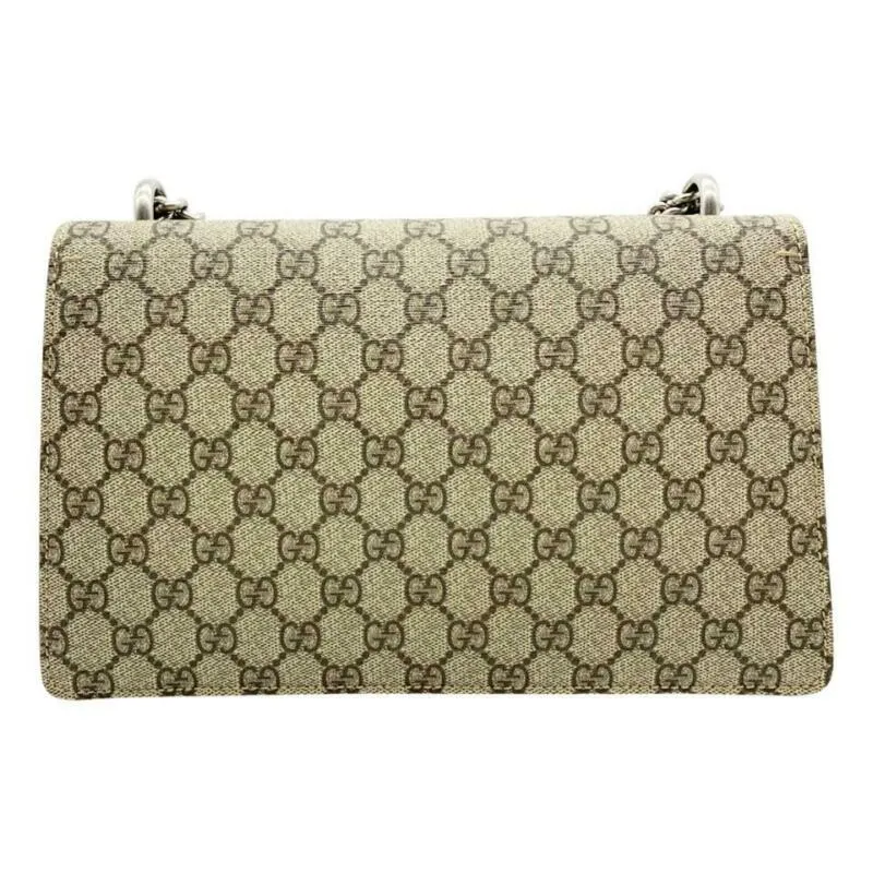 Gucci Dionysus New Small Beige Black Canvas Shoulder Bag