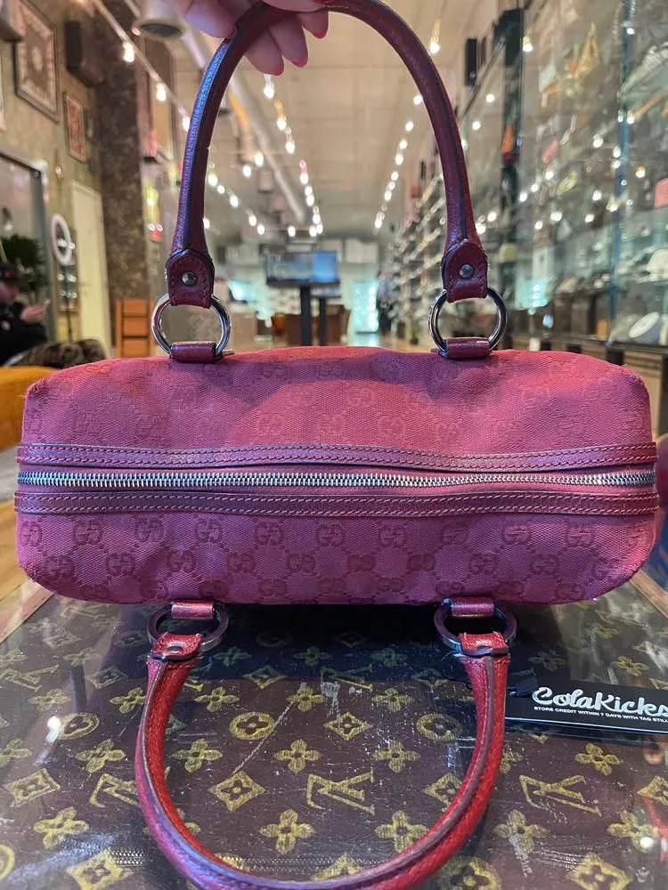 Gucci GG Red Mini Boston Handbag