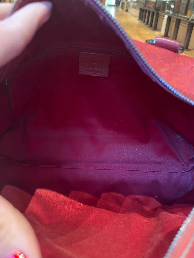 Gucci GG Red Mini Boston Handbag