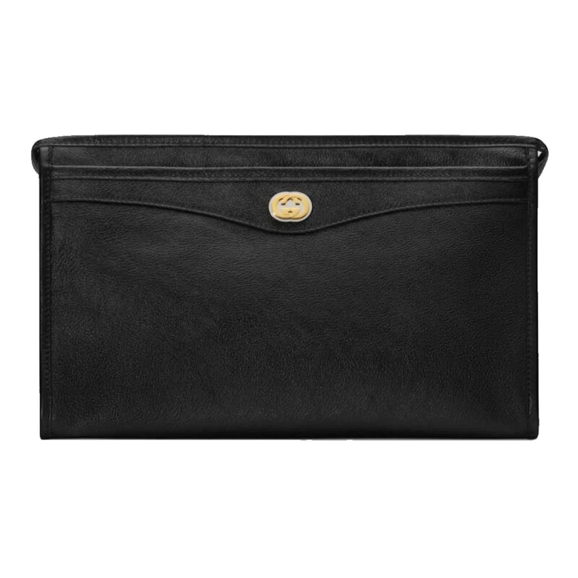 Gucci Morpheus Black Fluffy Calf Leather Cosmetic Pouch Bag