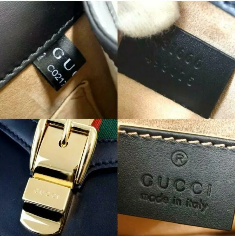 Gucci Shoulder Sylvie Chain Black Leather Cross Body Bag