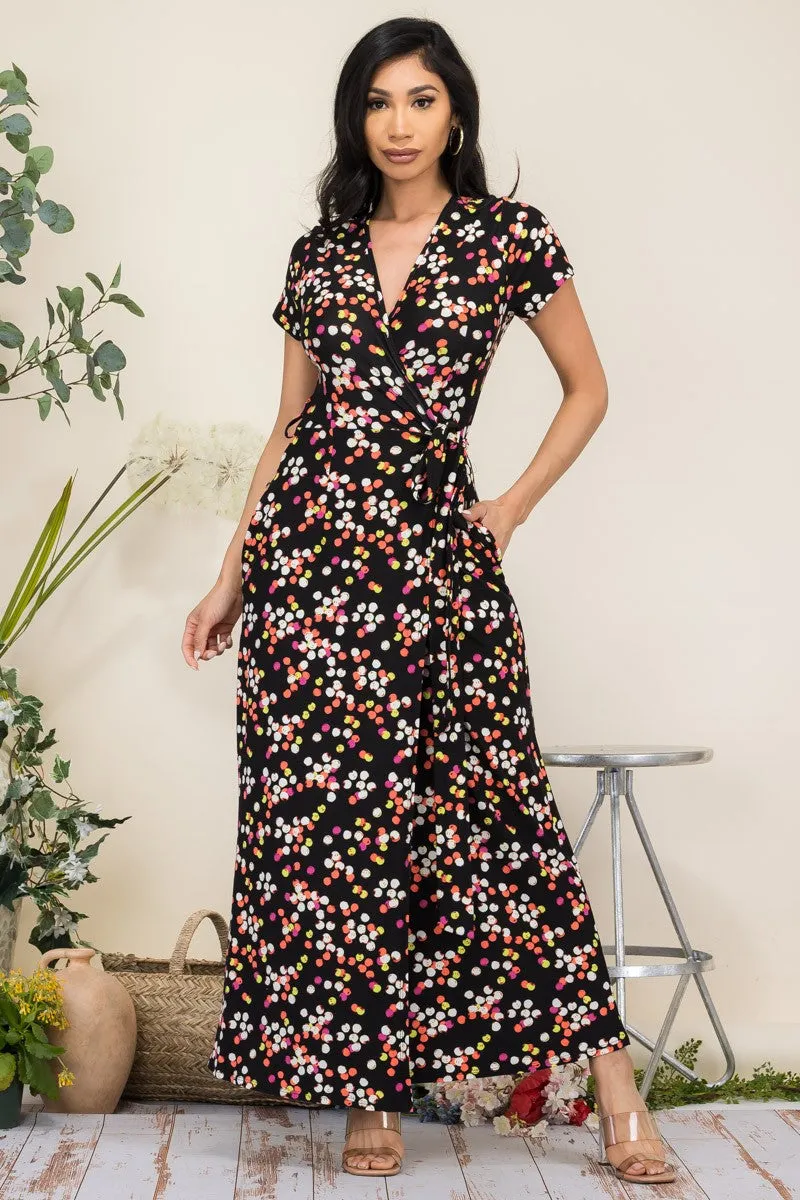 HH548R-PD - SHORT SLEEVE MAXI DRESS