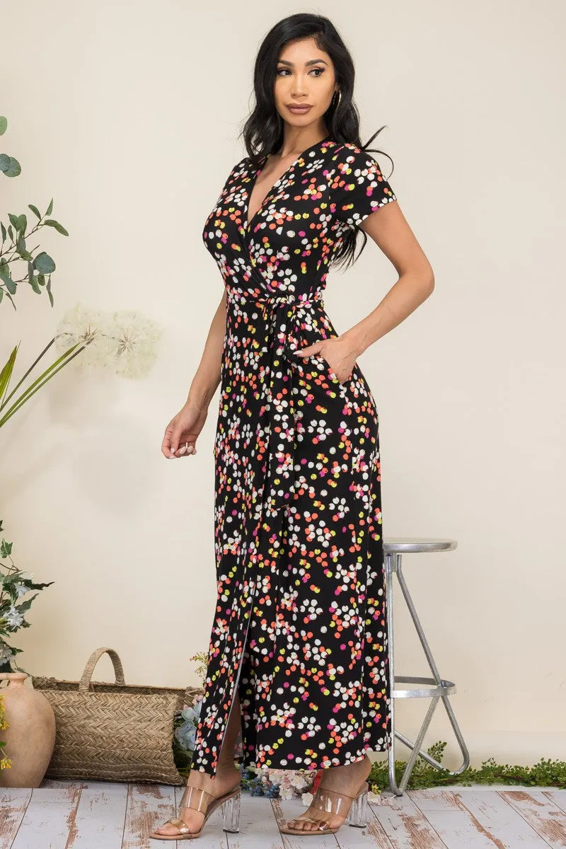 HH548R-PD - SHORT SLEEVE MAXI DRESS