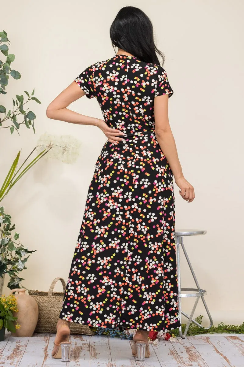 HH548R-PD - SHORT SLEEVE MAXI DRESS