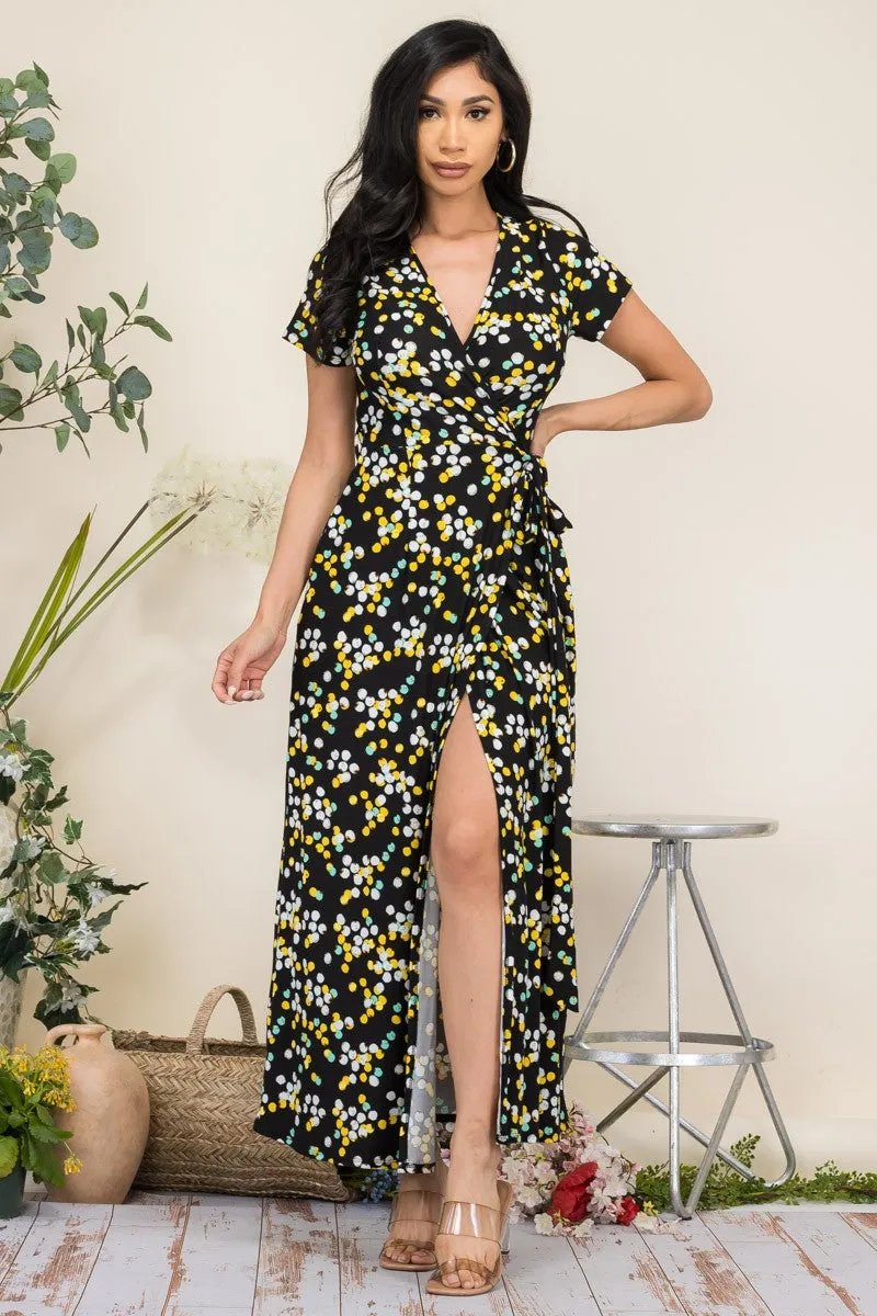 HH548R-PD - SHORT SLEEVE MAXI DRESS