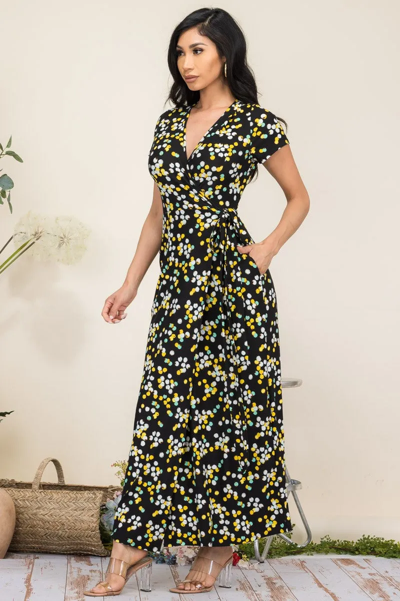 HH548R-PD - SHORT SLEEVE MAXI DRESS