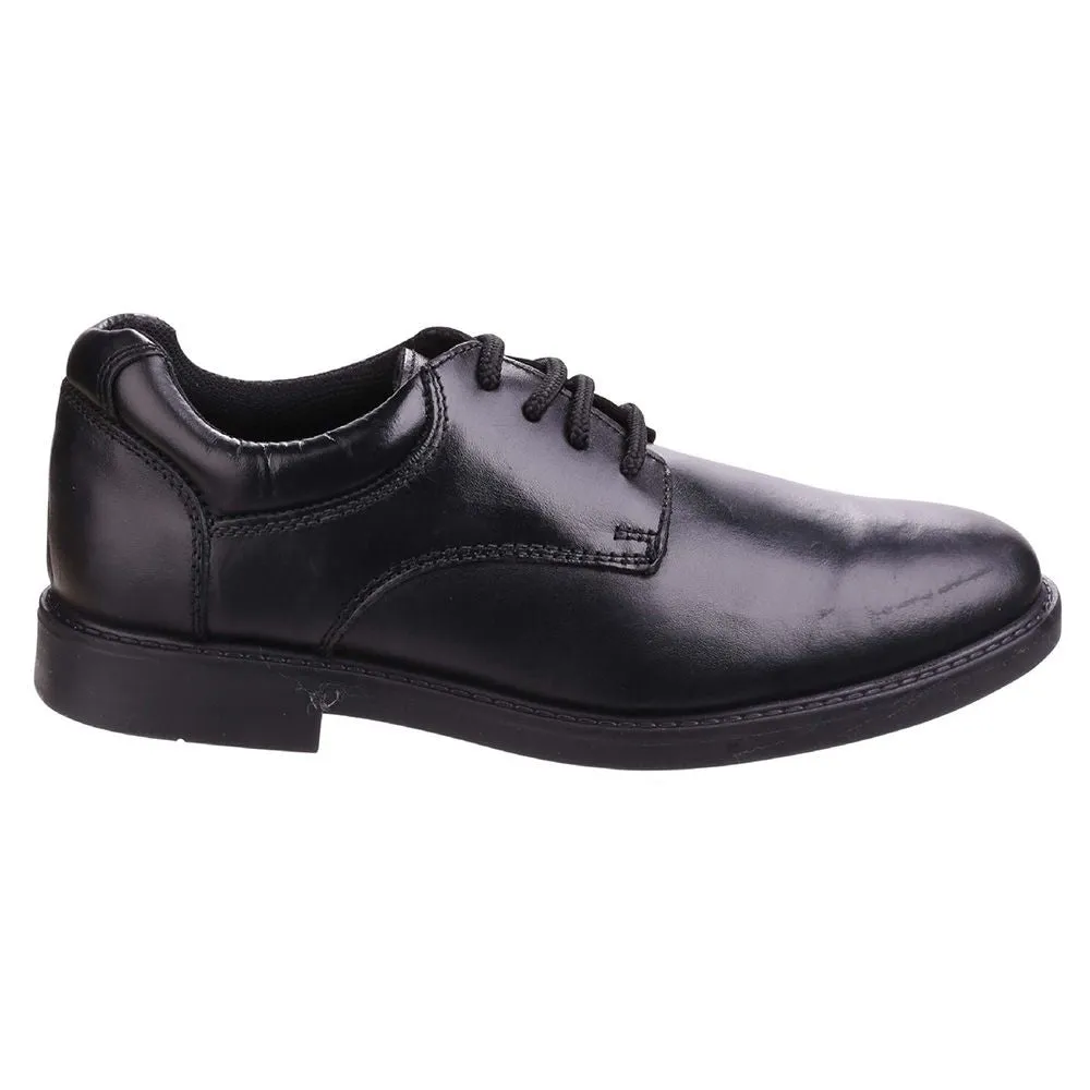 Hush Puppies Tim Boys Black School Shoe