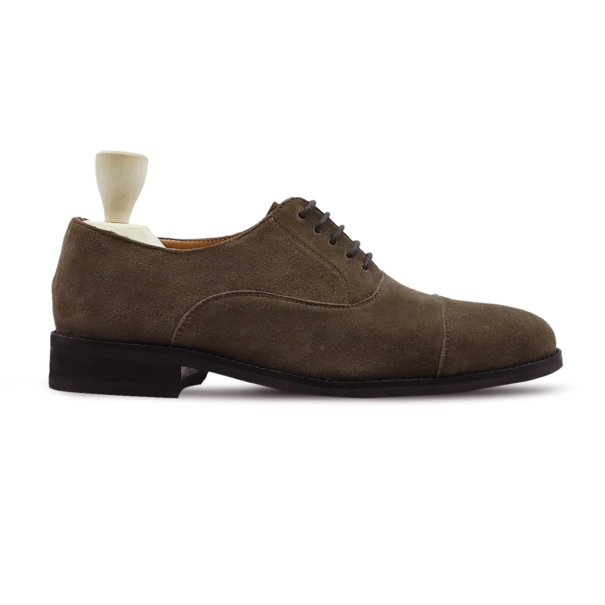 Jacksom - Men's Dark Brown Kid Suede Oxford Shoe