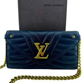 LOUIS VUITTON Leather New Wave Wallet with Unbranded Chain