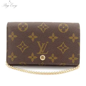 LOUIS VUITTON Monogram Porte Monnaie Billets Tresor Wallet On Chain