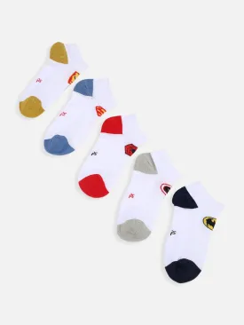 One Friday White Solid Socks (Set Of 5)