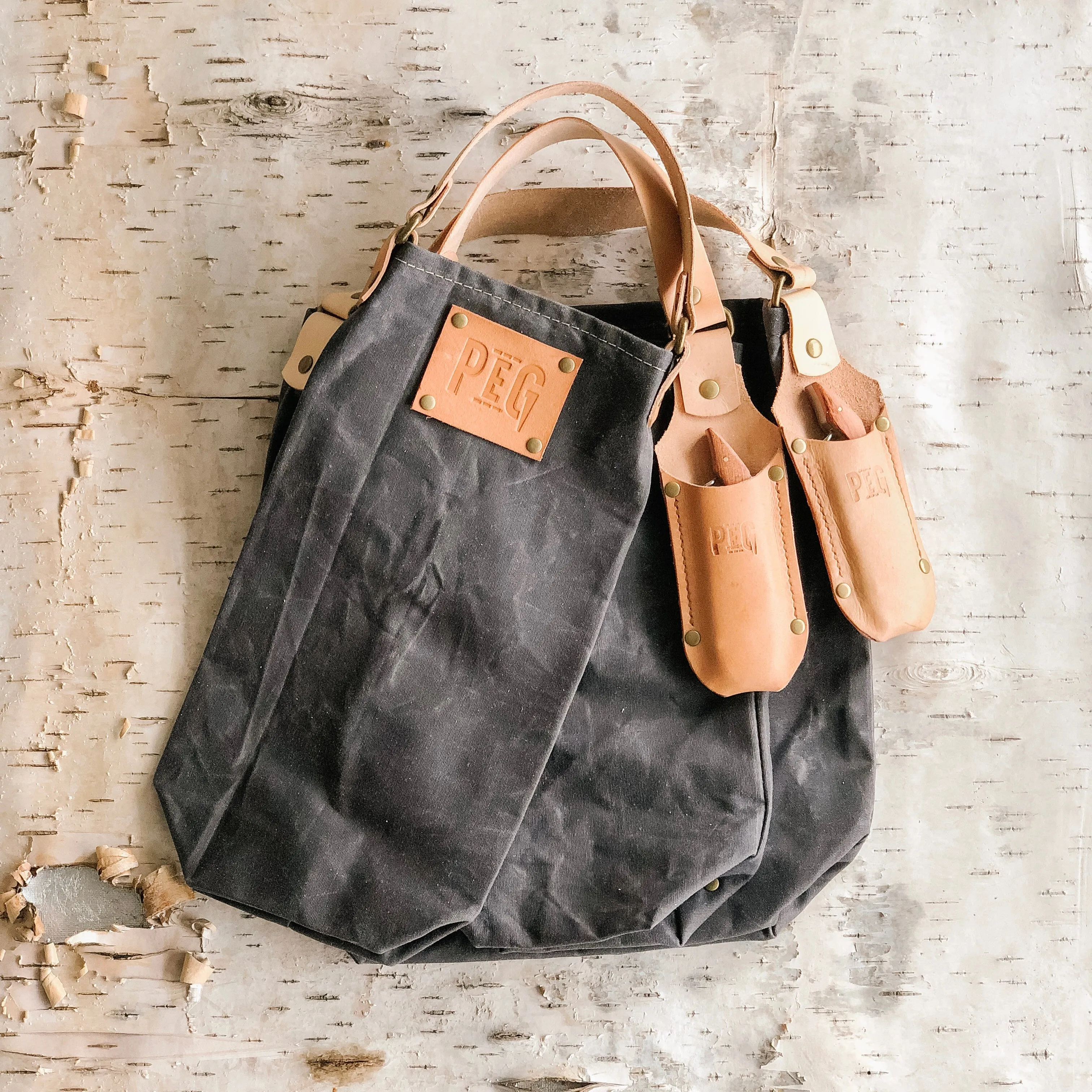 PEG WINE TOTE - SLATE