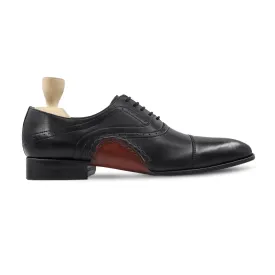 Svart - Men's Black Calf Leather Oxford Shoe