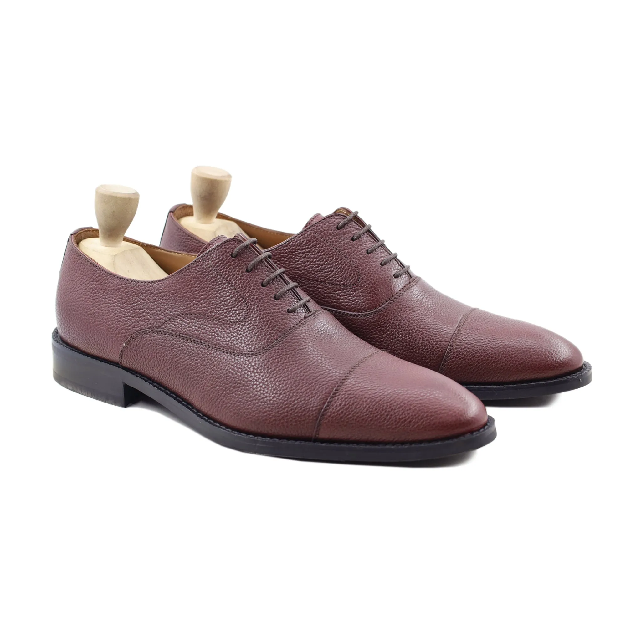 Warsaw - Men's Oxblood Pebble Grain Leather Oxford Shoe