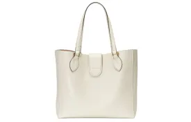 (WMNS) GUCCI Gold Label Logo Leather Tote Shoulder Bag Small White Handbag 652680-1U10T-9022