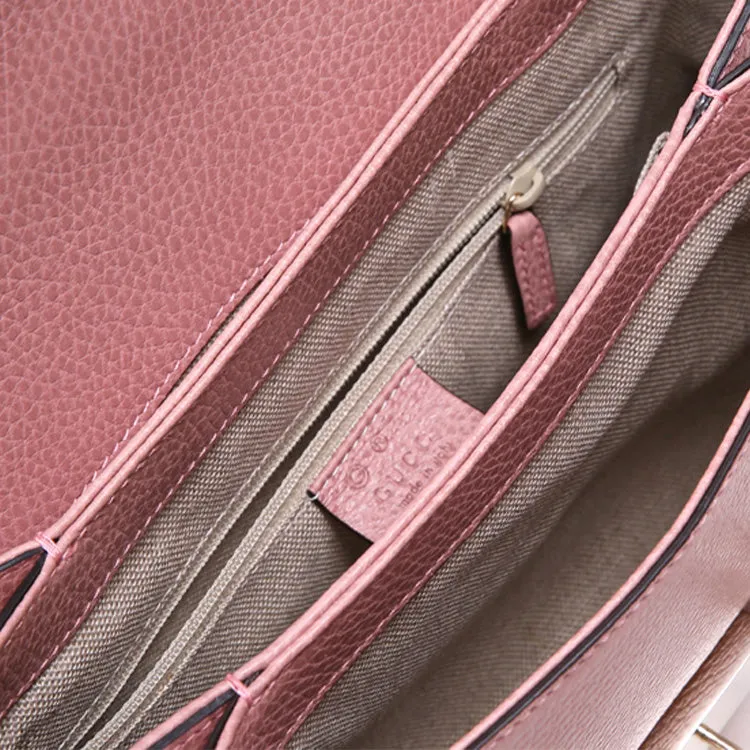 (WMNS) GUCCI Silver Label Double G Leather Messenger Bag Chain Pink Candy Handbag 510302-CAO0G-5806