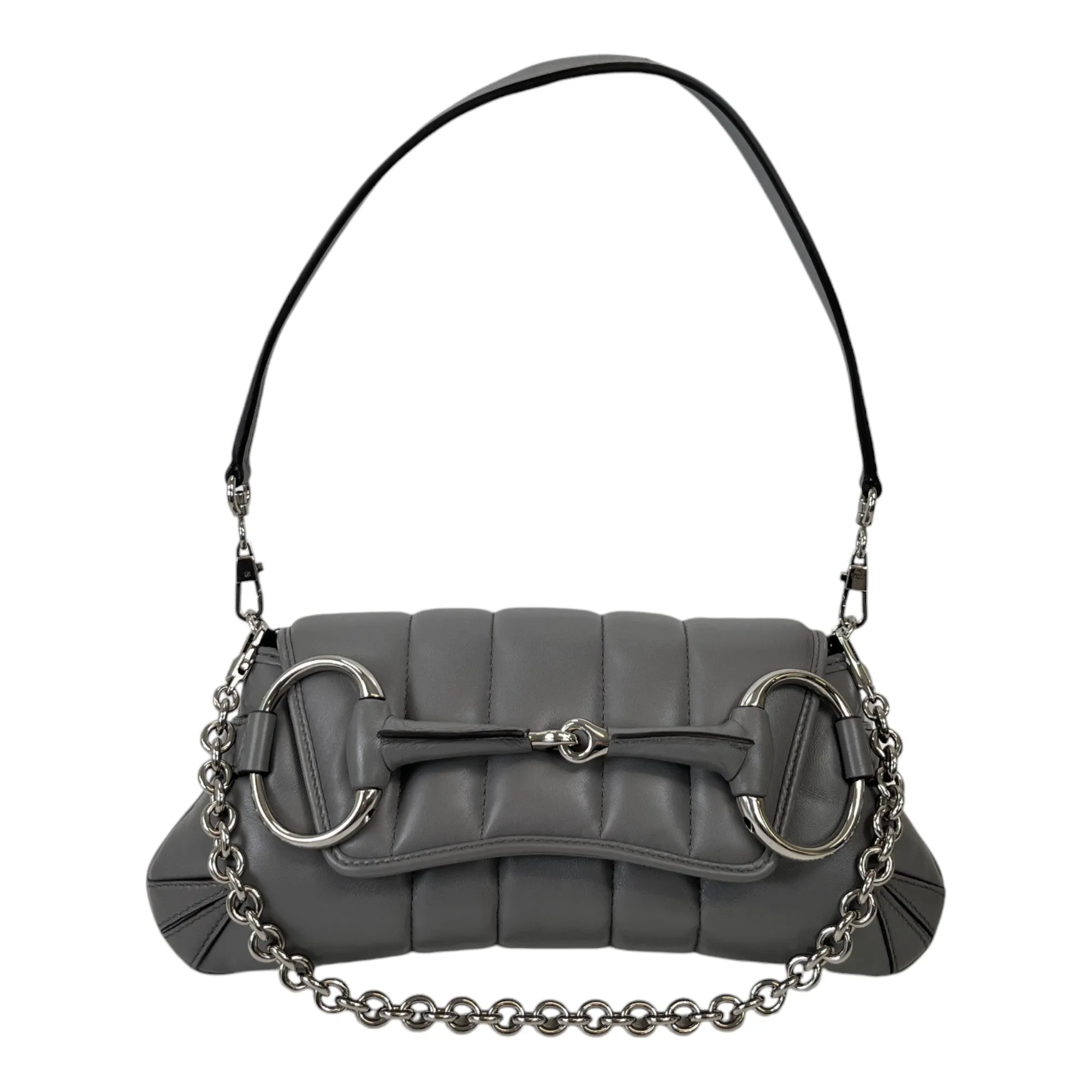 Women's Horsebit Chain Small Handbag Grey